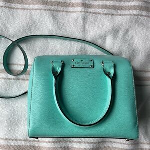 Kate Spade Alessa Wellesley Leather Satchel - Color: Robin's Egg Blue / Teal